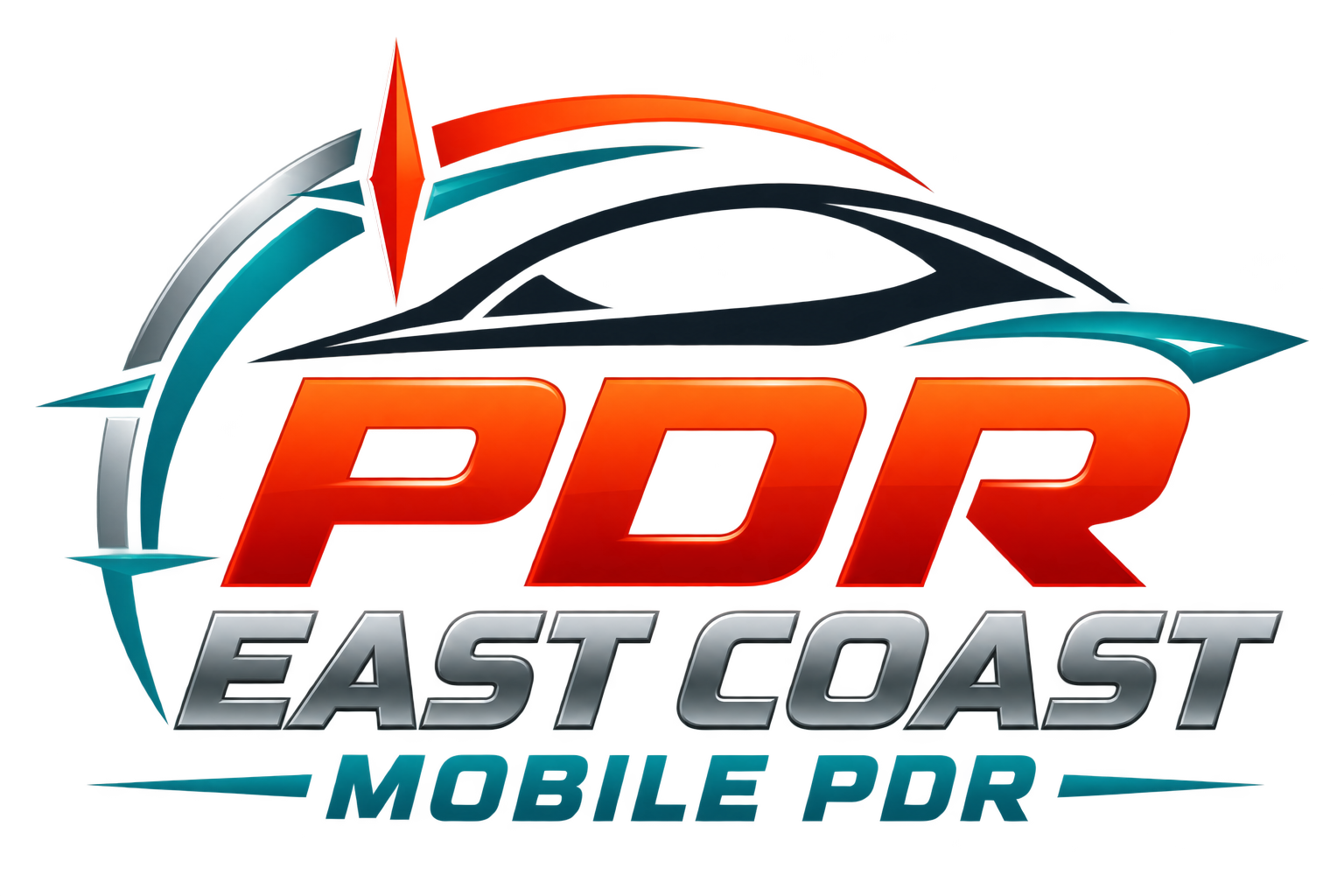 East Coast Mobile PDR — orange, teal, and metallic silver logo